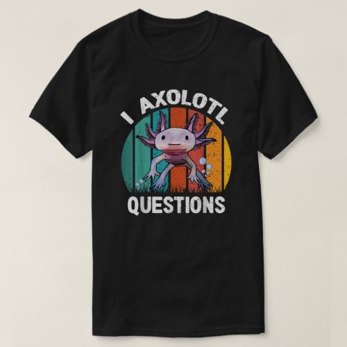 Funny I Axolotl Questions  Retro 90s Axolotl  T_Shirt