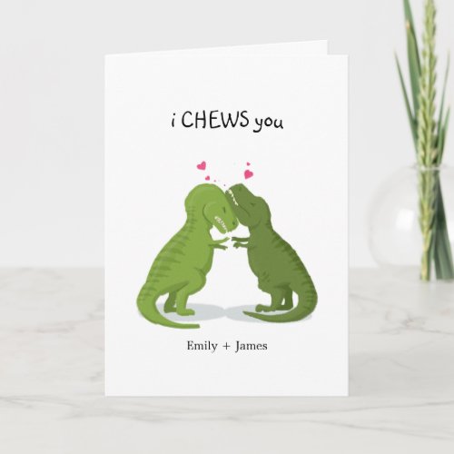funny i chose you dinosaur valentine anniversary holiday card