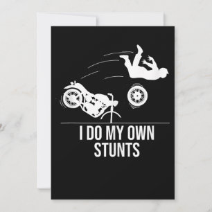 Funny I Do My Own Stunts Cool Motorcycle Gift Men Holiday Card