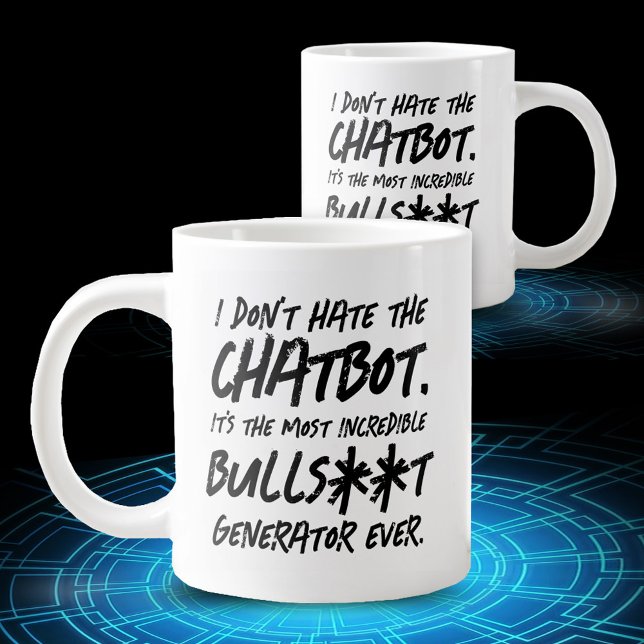 Funny I Don't Hate the Chatbot ... Giant Coffee Mug (Funny I Don't Hate the Chatbot ... Jumbo Coffee Mug Cover Photo)
