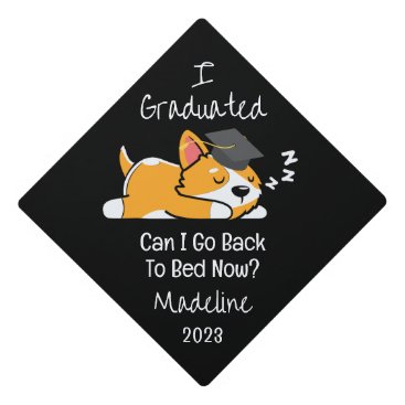 Funny I Graduated Can I Go Back To Bed Graduation Cap Topper