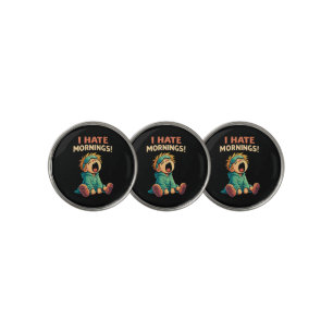 Funny I Hate Mornings Sleepy Golf Ball Marker