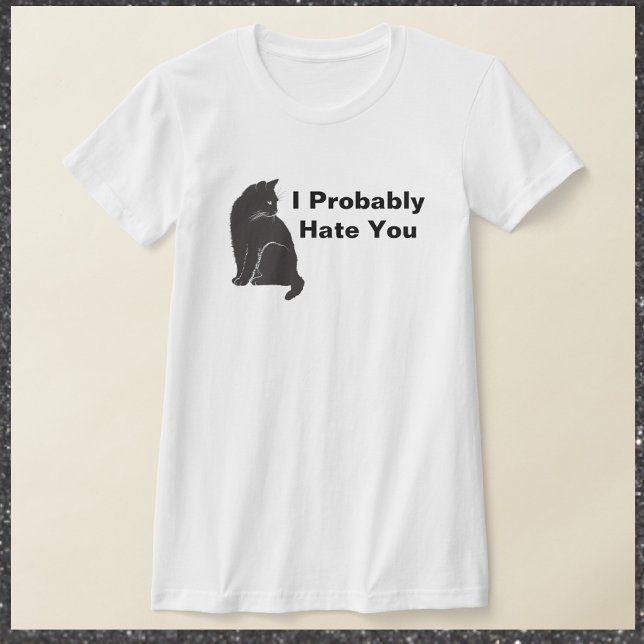 Funny I Hate You Introvert Black Cat T-Shirt (Creator Uploaded)