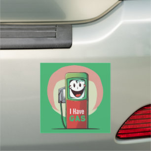 Funny I Have Gas Cartoon Car Magnet