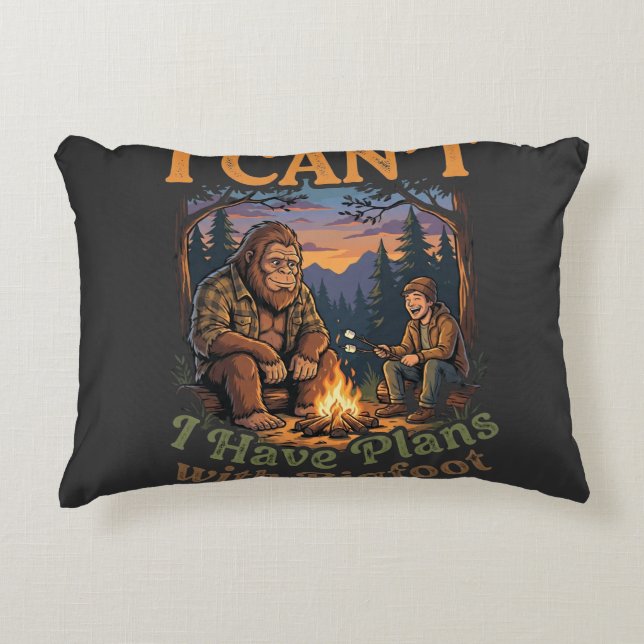 Funny I Have Plans With Bigfoot Camping & Hiking  Accent Pillow (Front)
