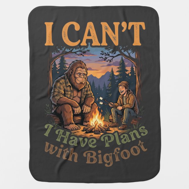 Funny I Have Plans With Bigfoot Camping & Hiking  Baby Blanket (Front)