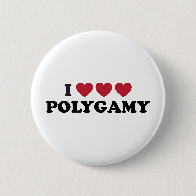 Funny I Heart Polygamy Pinback Button (Front)