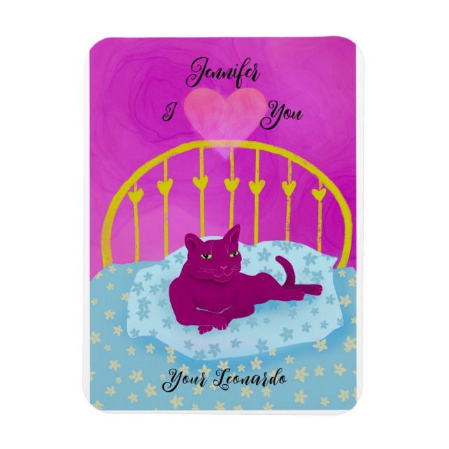 Funny I Heart You From Cat Personalized  Magnet (Vertical)