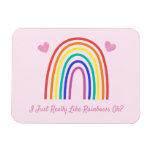 Funny I Just Really Like Rainbows Pink Magnet