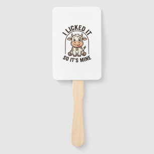 Funny I Licked It Cow Vintage Farm Shirt Design_1 Hand Fan