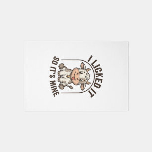 Funny I Licked It Cow Vintage Farm Shirt Design_1 Rug