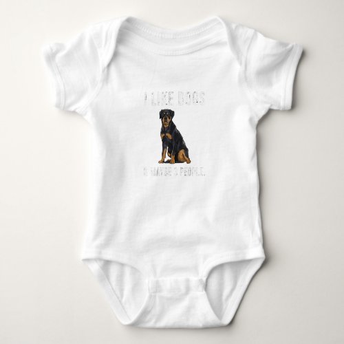 Funny I Like Rottweiler Dogs And Maybe 3 People Baby Bodysuit