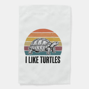Funny I Like Turtles Vintage Engraving T-Shirt Des Garden Flag