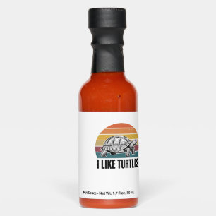 Funny I Like Turtles Vintage Engraving T-Shirt Des Hot Sauces