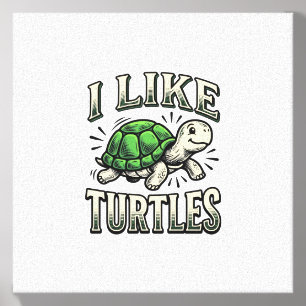 Funny I Like Turtles Vintage Turtle Shirt Design_1 Canvas Photo Tile