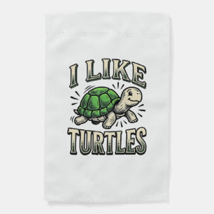 Funny I Like Turtles Vintage Turtle Shirt Design_1 Garden Flag