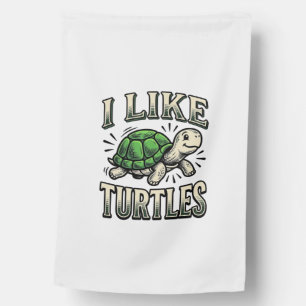 Funny I Like Turtles Vintage Turtle Shirt Design_1 House Flag
