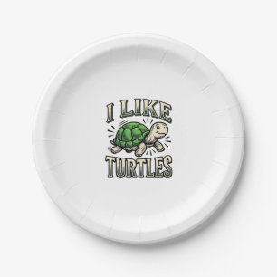 Funny I Like Turtles Vintage Turtle Shirt Design_1 Paper Plates