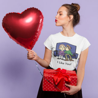 Funny I Like You Valentine Womens T-Shirt