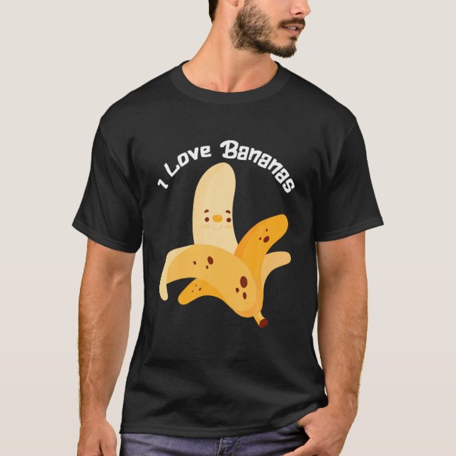 Funny I Love Bananas Trendy Banana Tropical Fruit T-Shirt (Front)