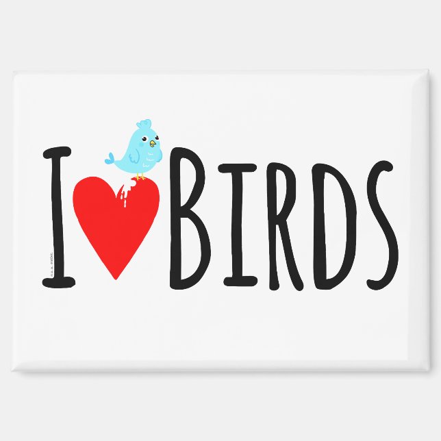  Funny I Love Birds  Magnet (Front)