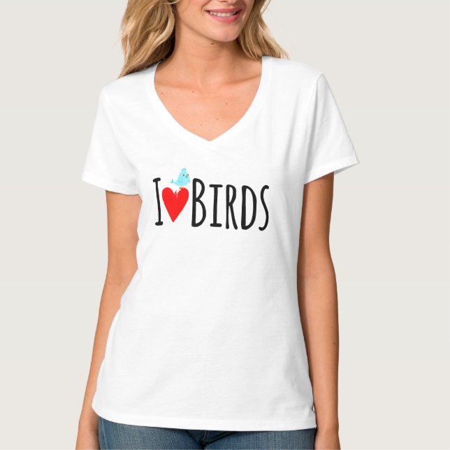  Funny I Love Birds  T-Shirt (Front)