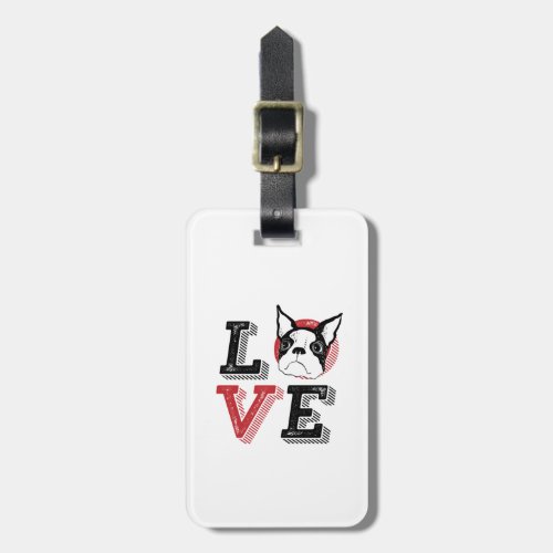 Funny I Love Boston Terrier I Heart My Dog Lover Luggage Tag