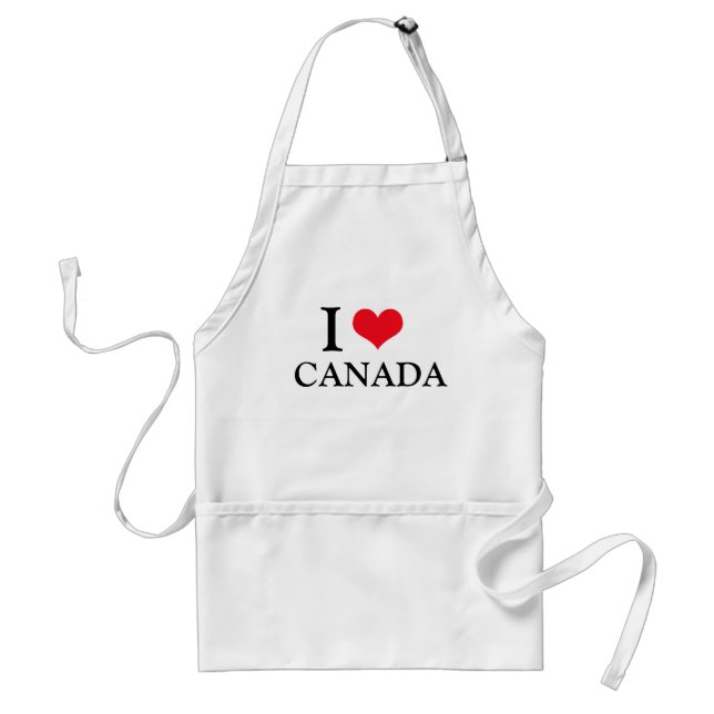 Funny I LOVE CANADA Fathers Day Dad gift BBQ Adult Apron (Front)