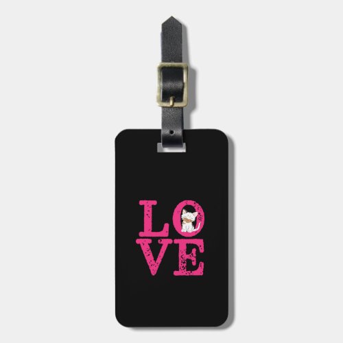 Funny I Love Cat for Cute Kitty and Kitten Lover Luggage Tag