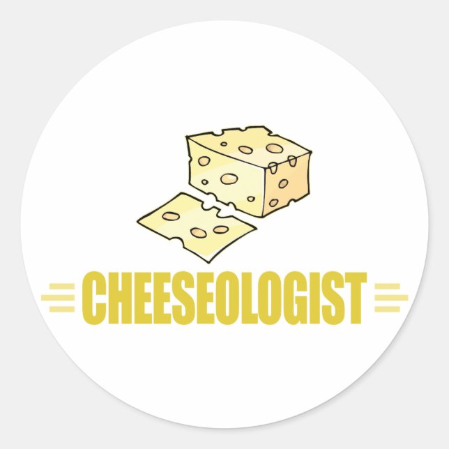 Funny I Love Cheese Classic Round Sticker (Front)