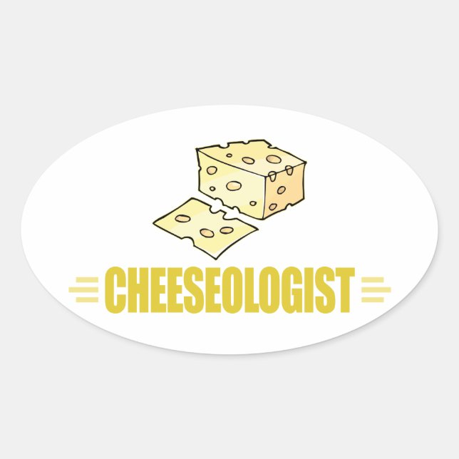 Funny I Love Cheese Oval Sticker (Front)