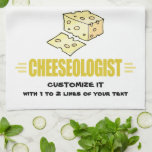 Funny I Love Cheese Towel<br><div class="desc">CHEESEOLOGIST. Humorous title for someone who loves cheese! Great gift for a dairy farmer, cheese making company or factory, cooks who love cheese recipes for breakfast, brunch, lunch, dinner or parties, and for folks who just love eating cheese. Art features a big chunk of cheese with a slice waiting for...</div>