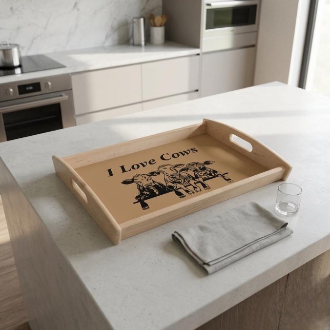 Funny I Love Cows Serving Tray (Creator Uploaded)