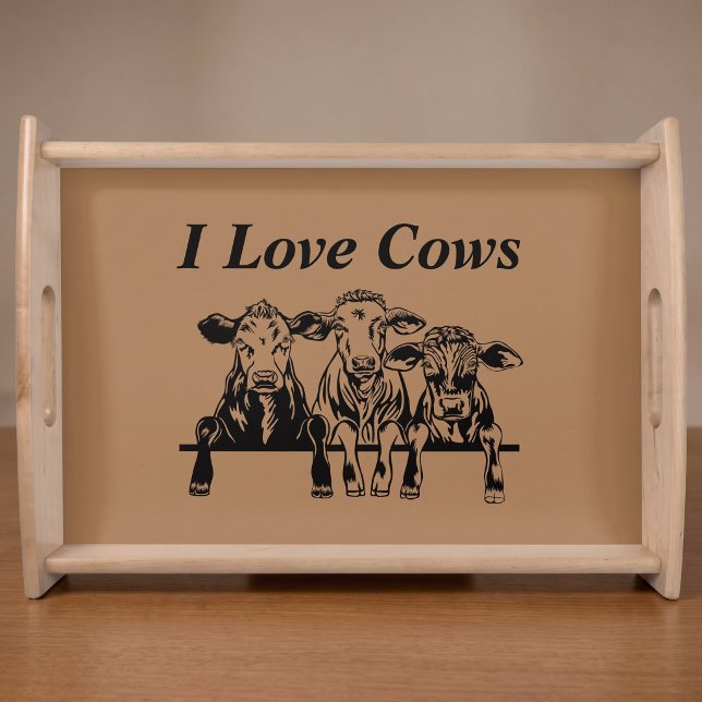 Funny I Love Cows Serving Tray (Creator Uploaded)