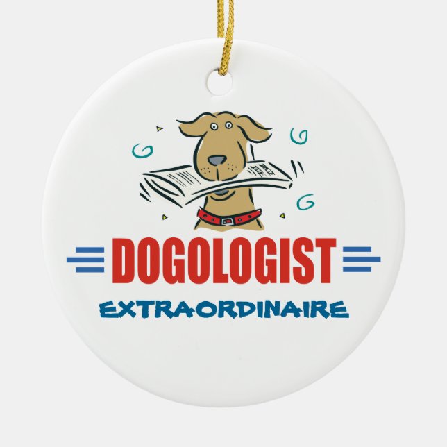 Funny I Love Dogs Ceramic Ornament (Front)