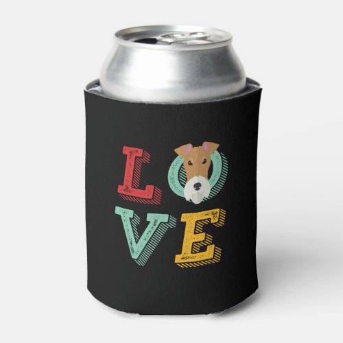 Funny I Love Fox Terrier I Heart Dog Puppy Lover Can Cooler