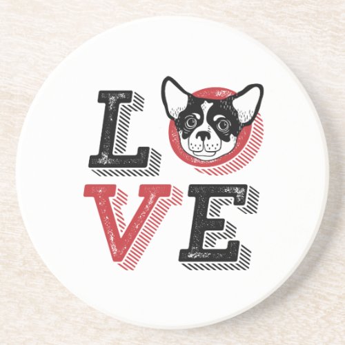 Funny I Love French Bulldog I Heart My Dog Lover Coaster