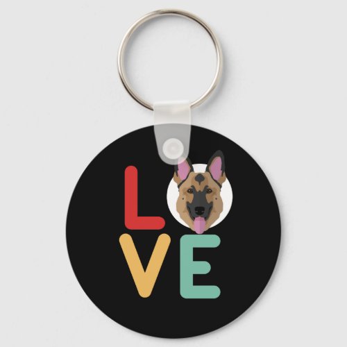 Funny I Love German Shepherd I Heart My Dog Lover Keychain