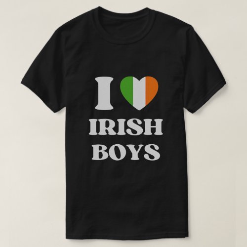 Funny I Love Irish I Red Heart British Ireland T_Shirt