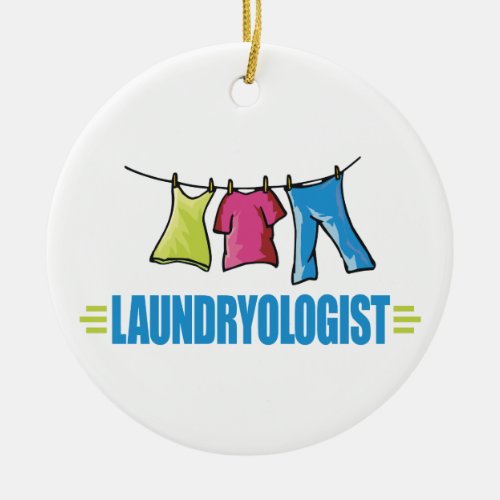 Funny I Love Laundry Ceramic Ornament