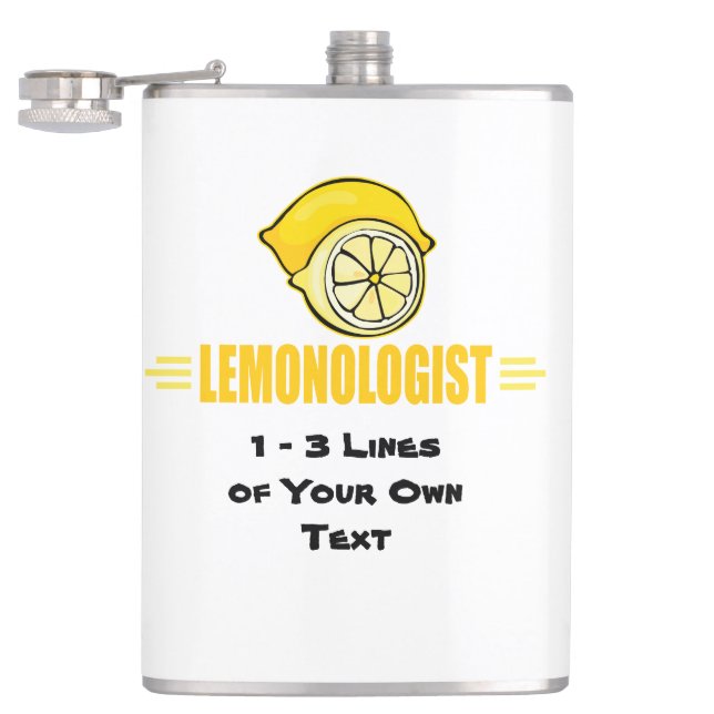 Funny I Love Lemons Hip Flask (Opened)