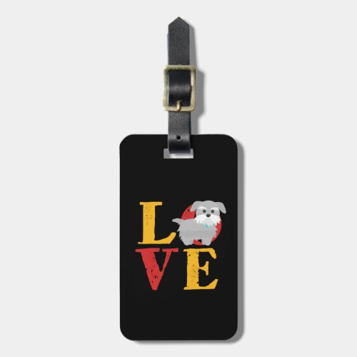 Funny I Love Miniature Schnauzer I Heart Dog Lover Luggage Tag