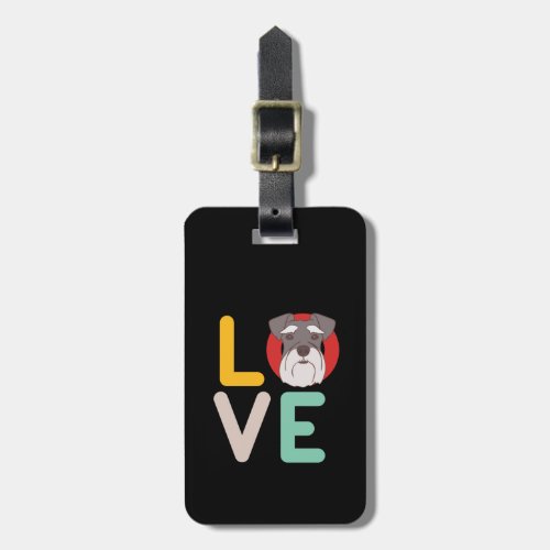 Funny I Love Miniature Schnauzer I Heart Dog Lover Luggage Tag