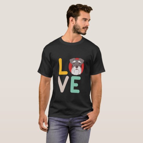 Funny I Love Miniature Schnauzer I Heart Dog Lover T_Shirt