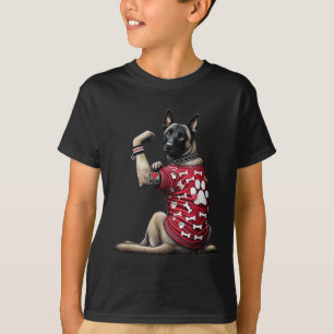 Funny I Love Mom Tattoo Belgian Malinois Mom For W T-Shirt