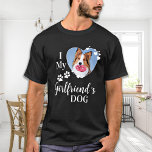 Funny I Love My Girlfriend Dog Lover Pet Photo T-Shirt<br><div class="desc">Who do you really love? Your girlfriend or her dog! Give the perfect gift to your boyfriend this valentines day with this funny dog lover shirt ! A must have for every dog lover, dog mom and dog dad ! A fun twist on I Love My Girlfriend, this shirt quote...</div>
