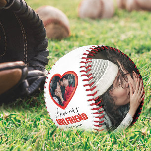 Funny I Love My Girlfriend Photo Baseball