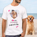 Funny I Love My Girlfriend's Dog Custom Photo T-Shirt<br><div class="desc">Who do you really love? Your girlfriend or her dog! Give the perfect gift to your boyfriend this valentines day with this funny dog lover shirt ! A must have for every dog lover, dog mom and dog dad ! A fun twist on I Love My Girlfriend, this shirt quote...</div>