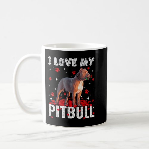 Funny I Love My Pitbull Valentine Dog Lover Coffee Mug