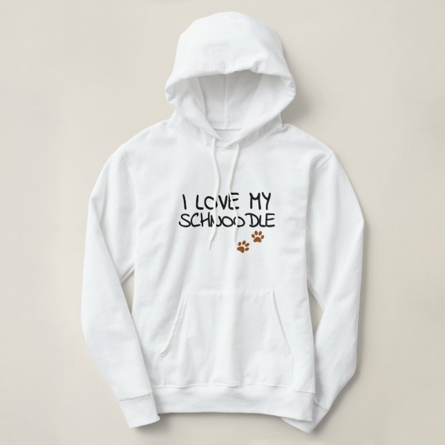 Funny I Love My Schnoodle for Doodle Dog Mom L Hoodie (Design Front)